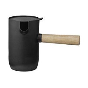 Stelton 421 Collar melkkannetje - roestvrij staal met teflon coating - eikenhout 0,5 l 19 x 11 x 15 cm