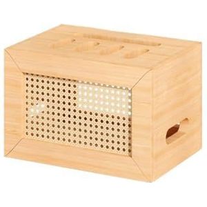 XCLOOZGL Houten Elegante Wifi Router Opbergdoos Home Media Opslagkast Grote Capaciteit Router Plank Opslag Modem Rek Voor Slaapkamer Woonkamer Kantoor Thuis,A*pine,32X22X21cm