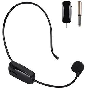 Draadloze Microfoon-headset, UHF Draadloos Headset-microfoonsysteem, 3,5 Tot 6,35-adapter, 50 M Bereik Draadloos Microfoonsysteem voor Instructeur, Vergadering, Training, Docenten