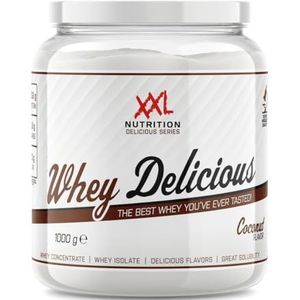 XXL Nutrition - Whey Delicious - Wei-eiwitpoeder met BCAA & Glutamine, Proteïne poeder, Eiwit shake, Whey Protein - Coconut/Kokos - 1000 gram