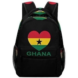Liefde Ghana Mode Rugzak Lichtgewicht Rugzak Schouders Dagrugzak Voor Reizen Werk Kantoor Camping