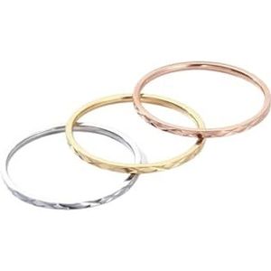 For vrouwen meisje 3-10 maat ring 1 mm dunne stapelbare ring roestvrij staal gefacetteerde knokkel (Color : Gold_6)