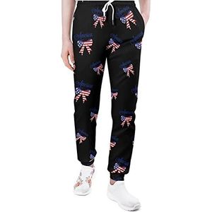 Anerican Vlag Strik Heren Joggingbroek Casual Joggers Broek Atletische Lounge Broek Met Zakken Voor Vrouwen