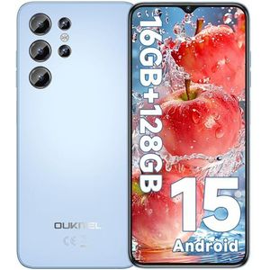OUKITEL C1 Smartphone Android 15, 16 GB + 128 GB/1 TB mobiele telefoon 2025, 6,52 inch HD+ mobiele telefoons, 5150 mAh mobiele telefoons en smartphone 4G, 13 MP + 5 MP, Octa Core, Dual SIM 3 sleuven