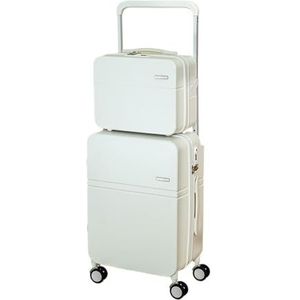 Koffer Bagage Brede trolleykoffer for dames Kofferset 20-inch instaptas Wachtwoordkoffer Student (Color : White (Luggage 13-In, Size : 24 Inches)