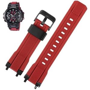 Rubber Horlogeband Soft Fit for Casio MTG-B1000/G1000 Horloge Band Gemodificeerde Siliconen Horloge Riem Waterdichte Armband for mannen(Color:Red-black)