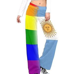 LGBT Pride Argentinië Vlag Yoga Broek Voor Vrouwen Casual Broek Lounge Broek Trainingspak met Trekkoord S