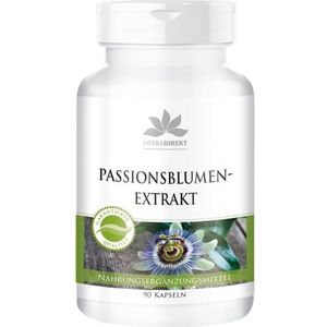 Passiebloemextractcapsules - veganistisch - hoge dosering - Passiflora incarnata - 90 capsules | HERBADIREKT by Warnke Vitalstoffe - Duitse apothekerskwalitei