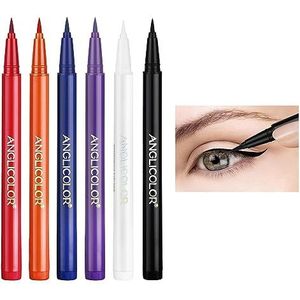 Neon-eyelinerpen, 6 kleuren veegvast eyelinerpotlood, Schoonheidsproducten voor de ogen voor op reis, Halloweenfeest, toneelvoorstelling, bijeenkomst, daten Shenrongtong