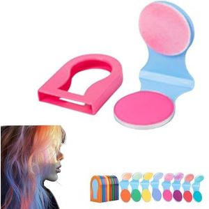 Sliding Highlight Hair Dyeing Powder, 4/8 Color Hair Dye Chalk, Temporary Hair Chalk, New Hair Chalk Temporary Hair Color for Adults for Halloween and New Year Parties (Pink)