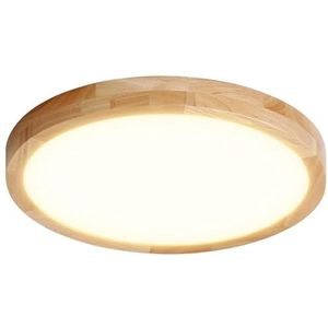 TONFON Nordic Wood LED-plafondlamp Moderne minimalistische plafondlamp Ultradunne plafondlamp in Japanse stijl for woonkamer slaapkamer eetkamer keuken studeerkamer gang(Color:White light,Size:48cm)