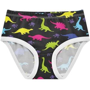 YOUJUNER Meisjesondergoed kleurrijke dinosaurus patroon peuter onderbroek katoenen broek kleine meisjes slips comfort kinderen onderbroek, Meerkleurig, 2 jaar