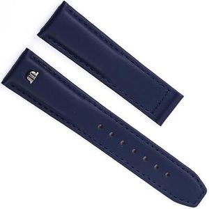 dayeer Vrije tijd zakelijke koe lederen armband voor MAURICE LACROIX horlogebanden Echt lederen horlogeband met vouwgesp (Color : Blue no buckle, Size : 22mm)