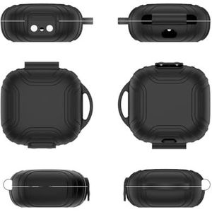 Siliconen beschermhoes voor Shokz OpenFit Air T511 anti-kras schokbestendige oortelefoon cover effen kleur hoofdtelefoon beschermer (zwart)