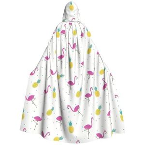 WURTON Flamingo En Ananas Print Halloween Wizards Hooded Gown Mantel Kerst Hoodie Mantel Cosplay Voor Vrouwen Mannen