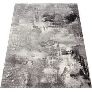 Paco Home Vloerkleed, modern, designer tapijt, canvas, look, grijs, zwart, wit, gemêleerd, maat: 200x290 cm