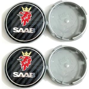 Auto Hub Center Cap Wieldoppen voor SAAB Wielnaafafdekkingen Banden Velgen Emblem Protector Vervanging Accessoires,CarbonFiber