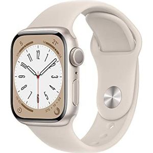 Apple Watch Series 8 (GPS, 41 mm) Sterrenlicht Aluminiumgehäuse mit Sterrenlicht Sportarmband (Refurbished)