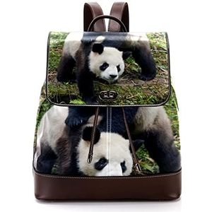 Gepersonaliseerde Casual Dagrugzak Tas voor Tiener Panda Animal Schooltassen Boekentassen, Meerkleurig, 27x12.3x32cm, Rugzak Rugzakken