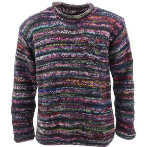 TPFBazaar Grote maten dikke wollen gebreide hippie trui 3XL 4XL, Sd Paars Mix, 3XL Plus