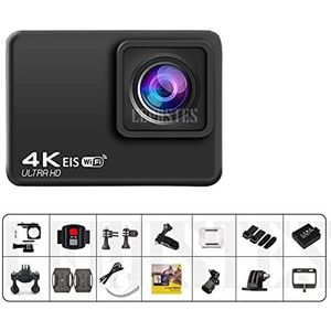 Actiecamera, Actie Camera 4K 60fps/30fps Met Afstandsbediening Scherm Waterdichte Sport Camera Drive Recorder Sport Camera Helm,Buiten, Sport, Video(With 128G Card,Action Camera-A)