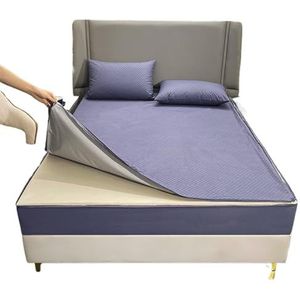 NUOYIXUAN Waterdichte matrashoes met rits, zes zijden all-inclusive matrasbeschermer hoeslaken (PURPLE, 160 x 200 x 25 cm, 1 stuk)