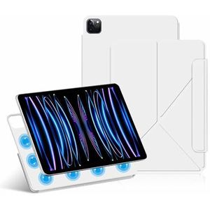 Hoes voor iPad Pro 11 inch (M4) 2024, Magnetische Afneembare Hoes, Staande/Liggende Hoek, Slank Lichtgewicht Lichaam En Automatische Slaap-/Waakstand,Wit