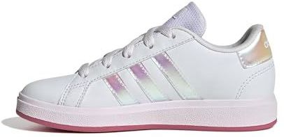 adidas Uniseks-Kind Grand Court Lifestyle Lace Tennis Shoes, ftwr white/almost pink/pink fusion, 38 EU
