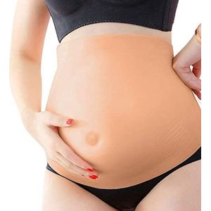 Siliconen Nep Zwangerschap Buik, Huidskleur Kunstmatige Siliconen Zwangere Buik, Valse Buik Baby Zwangere Bump voor Film Props Zwangerschap Vrouwen(L)