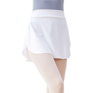 UBOHUZ Volwassen balletrokken voor dames, dansrok, danskleding, zijsplit, kort voor training voor vrouwen, Wit, XXL
