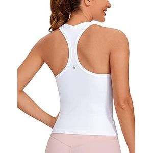 CRZ YOGA Butterluxe Racerback Workout Tank Tops voor Vrouwen Mouwloze Gym Tops Atletische Yoga Shirts Camisole wit S