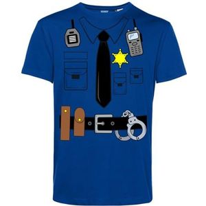 T-shirt Politie Uniform | Carnavalskleding heren | Carnaval Kostuum | Foute Party | Blauw | maat 4XL