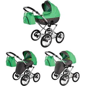 Retro 3in1 2in1 buggy Isofix Meriva van Lux4Kids Green 07 3in1 (inclusief autostoeltje)