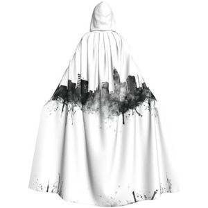 MDATT Hooded Mantel Voor Mannen, Halloween Heks Cosplay Gewaad Kostuum, Carnaval Feestbenodigdheden, Stad Skyline