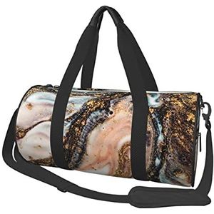 Marmeren Vloeibare Swirl Art Gedrukt Reistas Gym Sportuitrusting Tas Multi Pocket Reizen Duffel Tas Voor Opslag Sport Camping, Zwart, One Size