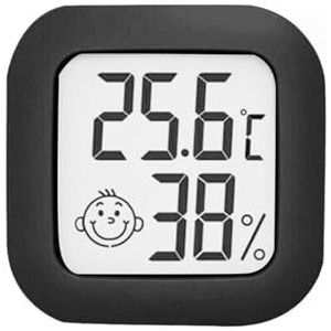 LCD Elektronische Temperatuur-vochtigheidsmeter Binnenthermometer Hygrometer Thuisvochtigheidsmonitor Thermometer Meter Sensormeter Nauwkeurige Monitor(Black)