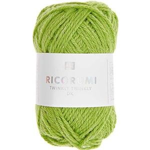 25g Ricorumi Twinly - Kleur: 14 - groen/regenboog- fijn katoen voor het haken van Amigurumi-figuren met glittereffect