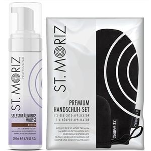 St. Moriz Professionele mousse + premium applicatorset (donker)