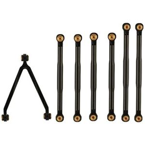 IWBR 7 stks 1/24 Chassis Links Set CNC Onderdelen RC Crawler Auto LWB Axiale SCX24 AXI00001 C10 AXI00002 Fit for JLU Bronco AXI00006 (Size : Black)
