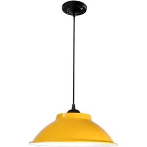 TONFON Vintage metalen donkere kroonluchter industriële stijl hanglamp enkele kop restaurant hanglamp for keukeneiland woonkamer slaapkamer nachtkastje eetkamer hal plafondlamp (Color : Yellow, Size