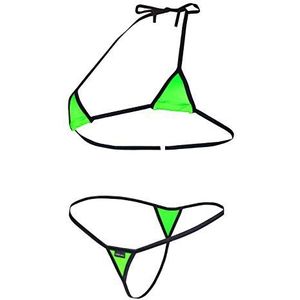 Sohimary 210 Dames String Tanga Thong Bikini XS S M 32 34 36 38 Groen