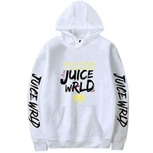 Nest Home Juice Wrld Hoodie Fan Ondersteuning Hoodies Hip Hop Sweatshirt Street Style Pullover Jas Sportkleding voor Mannen Vrouwen Kinderen, wit- 1, XS