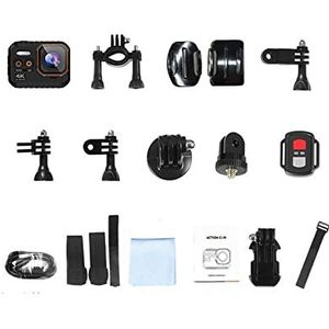 KOZWAY Actiecamera 4k Actiecamera Waterdicht HD Met Afstandsbediening Scherm Sport 4K Camera Drive Recorder Sport Camera Helm Snorkelen Action Cam (Maat: Met 32G TF-kaart, Kleur: Nero)