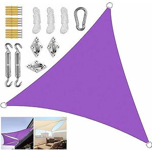 Purple Deck Sail Canopy met Heavy Duty bevestigingsset Triangle Sunscreen Luifel for vijver Dek Terrasluifel Zonnebrandcrème Weerbestendige UV-bescherming (Size : 3x3x3M)