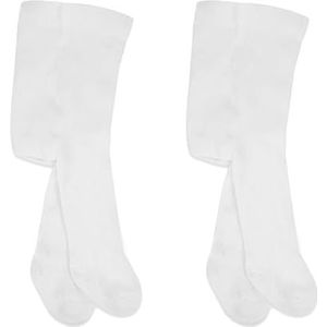 bistyle Babymaillot, zacht | biologisch katoenen leggings voor pasgeborenen | warme legging voor meisjes, comfortabel, 2 stuks, wit/wit, 12-24 maanden