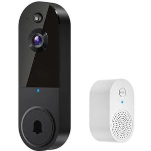 Videodeurbel, 1080P draadloze deurbelcamera met 2-weg, draadloze videodeurbel en nachtzicht for thuiskantoor(P50 Purple USB)