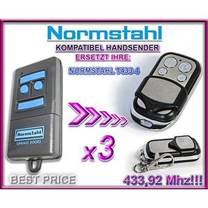 3 x standaard staal T433-4 reservezenders voor afstandsbediening, 433,92 MHz, rolling-code keyfob