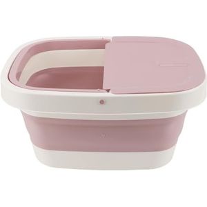 Voetenbadbassin, Draagbare Massagepuntwielvoetemmer met Grote Capaciteit voor Voetenbad (PINK)