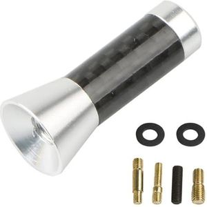 Audio- & videoantennes voor auto Universele autodakantenne van koolstofvezel, 3,5 cm, 8 cm, 12 cm, zwart, rood, blauw, kleurrijke radioantenneset, stylingaccessoires Autoradio Antenne(Silver,3.5cm)