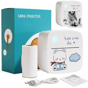 Nbhuiakl Printer, Draadloze fotoprinter, Instant Sticker Printer Machine, Pocket Sticker Printer, Label Maker Printers, Sticky Note Printer USB Opladen, Thermische Printer voor